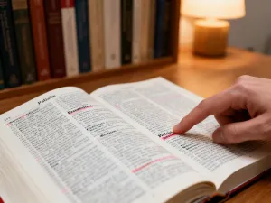 Pojedynczy czerwony płatek róży na drewnianym stole w otoczeniu ciepłych świateł, budujący romantyczny i marzycielski nastrój.